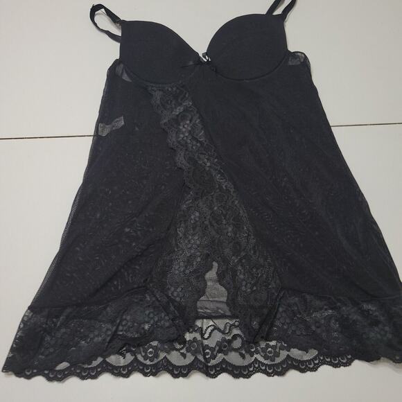 munao Other - Munao Intimo Lingerie Women 34 Small Slip Black Short Open Front Lace Padded Top